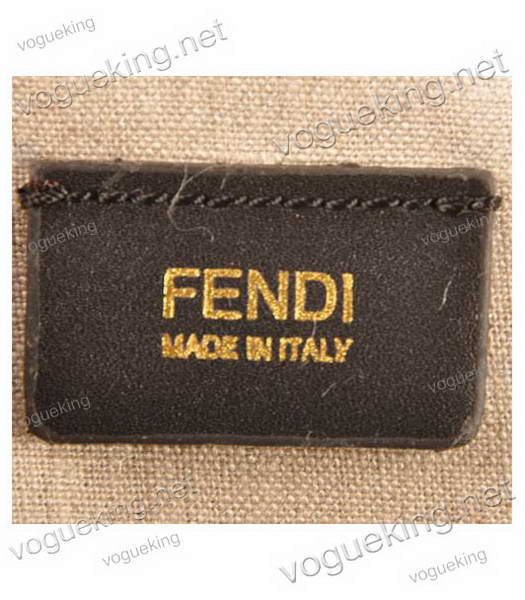 Fendi Pequin Mini Bag Striped Fabric With YellowEarth Yellow Leather-6