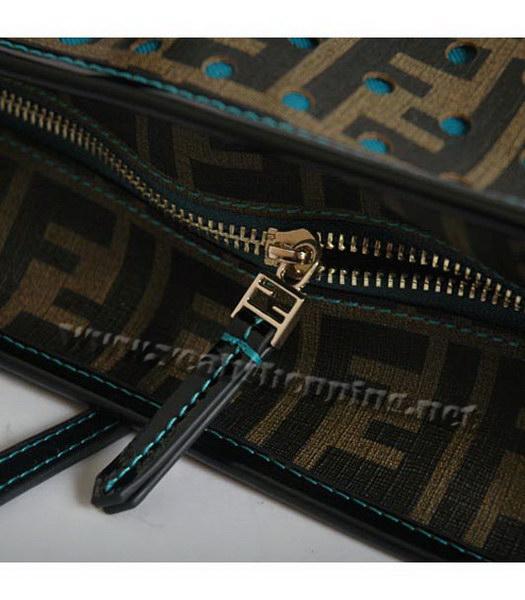 Fendi Perforated Zucca Spalmati Small Tote Bag in Blue-2