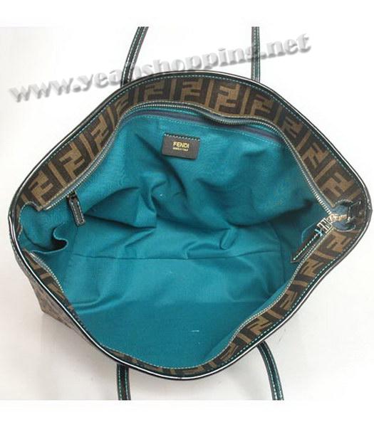Fendi Perforated Zucca Spalmati Small Tote Bag in Blue-3