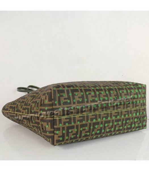 Fendi Perforated Zucca Spalmati Small Tote Bag in Green-2