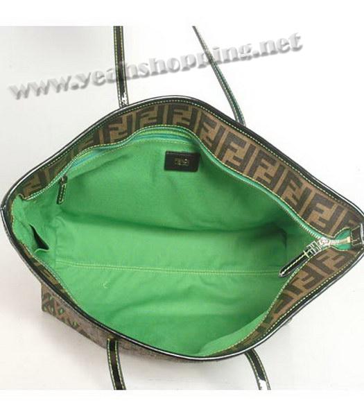 Fendi Perforated Zucca Spalmati Small Tote Bag in Green-4