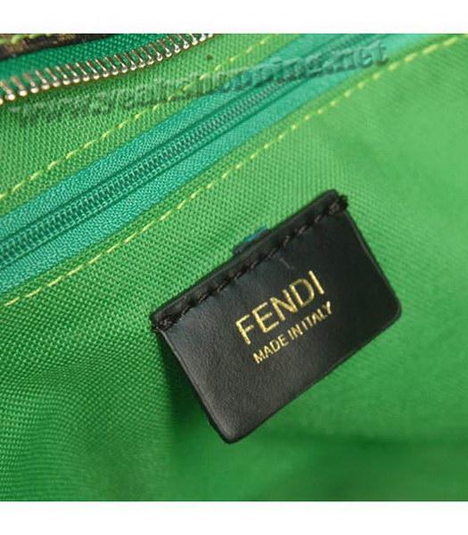 Fendi Perforated Zucca Spalmati Small Tote Bag in Green-5