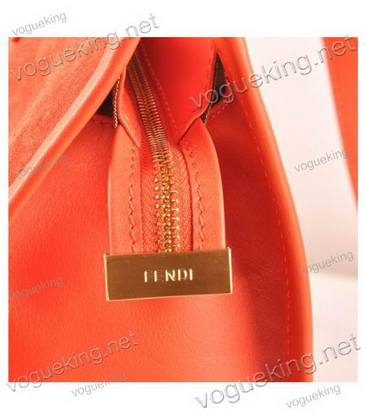 Fendi Red Suede Leather Large Shopping Bag-5