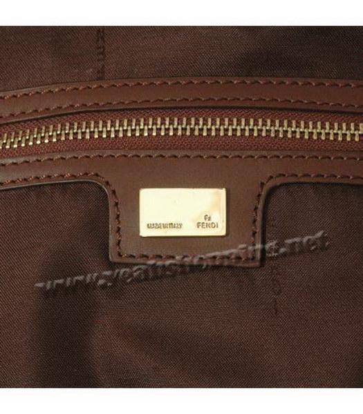 Fendi Rivet Shoulder Bag Coffee Scrubing Leather-5