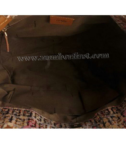 Fendi Rose Print Hobo Bag with Leather Trim-4