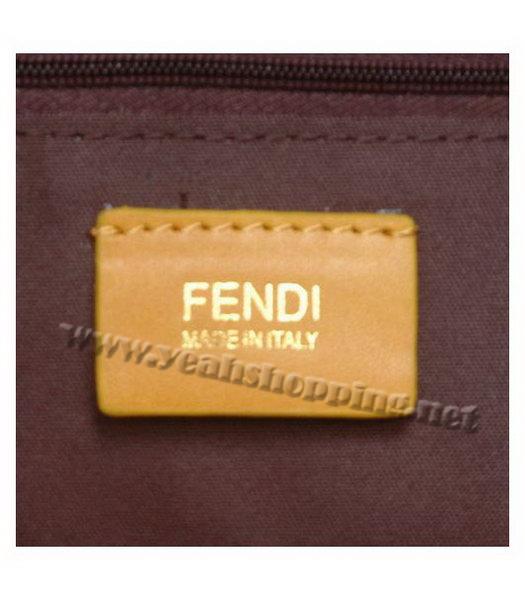 Fendi Scrubing Leather Tote Shoulder Bag Yellow-5