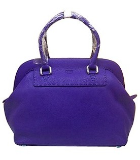 Fendi Selleria Adele Violet Purple Original Leather Small Tote Bag