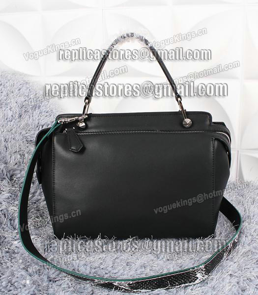 Fendi Selleria Fashion Calfskin Leather Tote Bag 8940 In Black-2