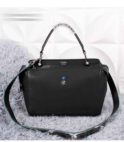 Fendi Selleria Fashion Calfskin Leather Tote Bag 8940 In Black