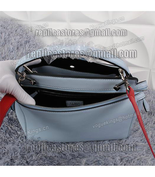 Fendi Selleria Fashion Calfskin Leather Tote Bag 8940 In Blue-3