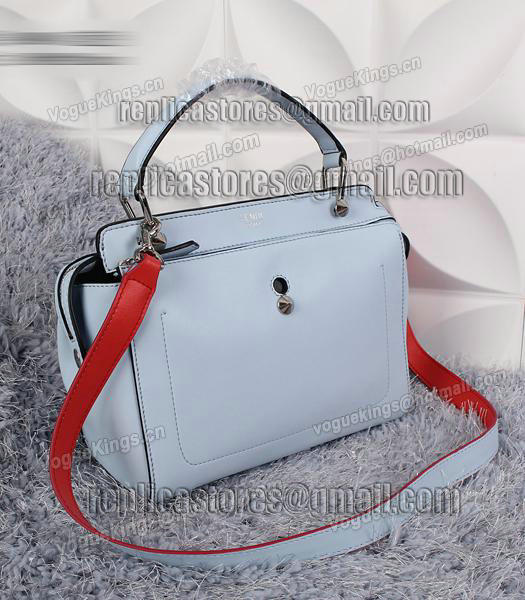 Fendi Selleria Fashion Calfskin Leather Tote Bag 8940 In Blue-4