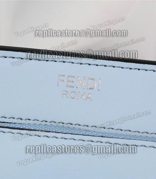 Fendi Selleria Fashion Calfskin Leather Tote Bag 8940 In Blue-6