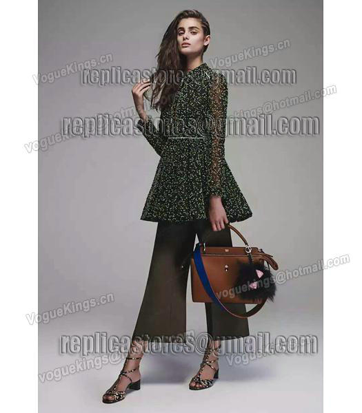 Fendi Selleria Fashion Calfskin Leather Tote Bag 8940 In Earth Yellow-1