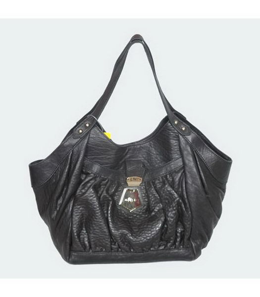 Fendi Sheepskin Leather Bag Black