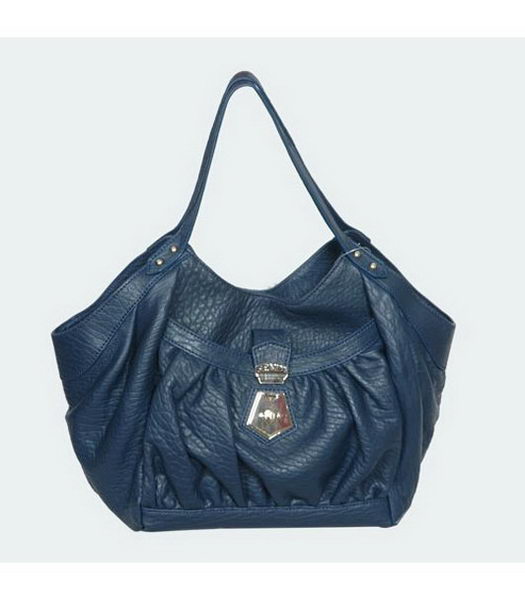Fendi Sheepskin Leather Bag Dark Blue