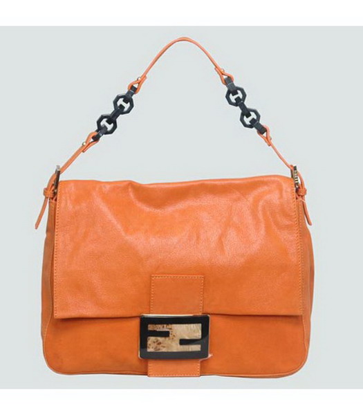 Fendi Shoulder Bag Orange Lambskin