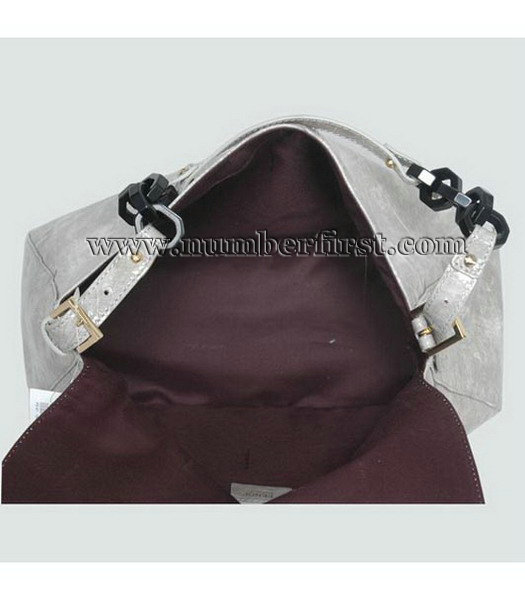Fendi Shoulder Bag Silver_Grey Patent Leather-4