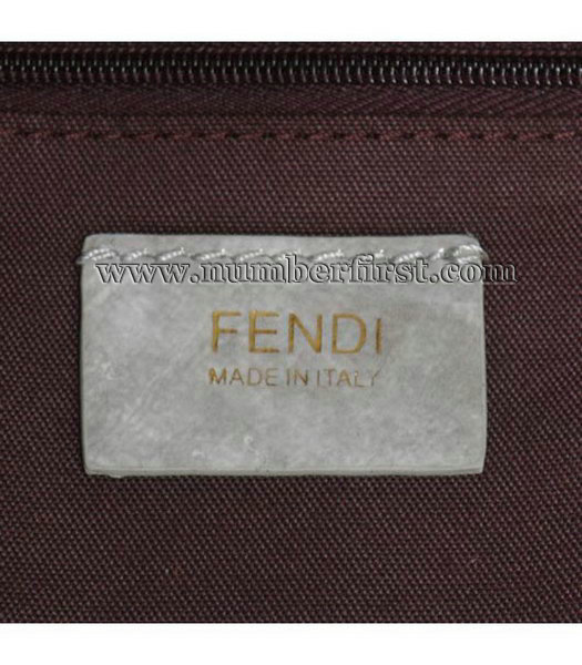 Fendi Shoulder Bag Silver_Grey Patent Leather-5