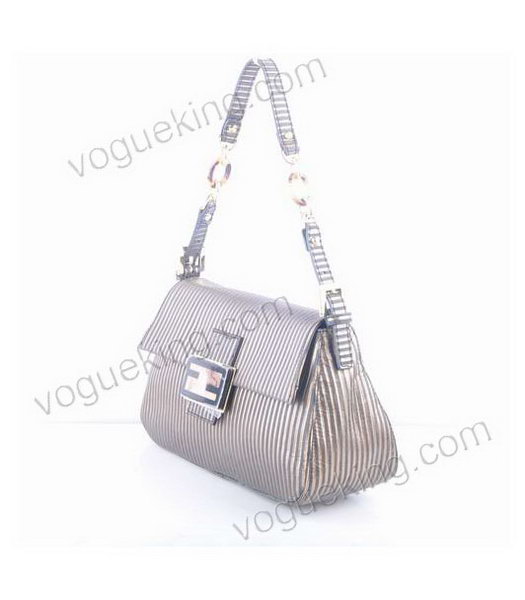 Fendi Shoulder Bag With Black Stripe Leather-1