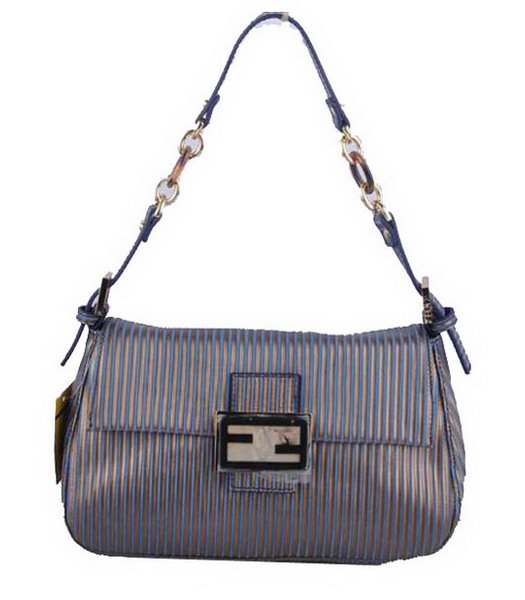 Fendi Shoulder Bag With Blue Stripe Leather