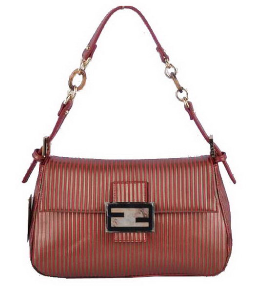 Fendi Shoulder Bag With Red Stripe Leather