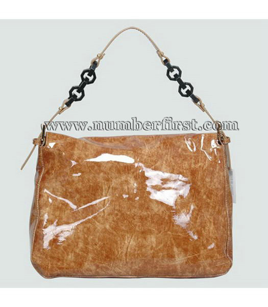 Fendi Shoulder Bag Yellow Patent Leather-3