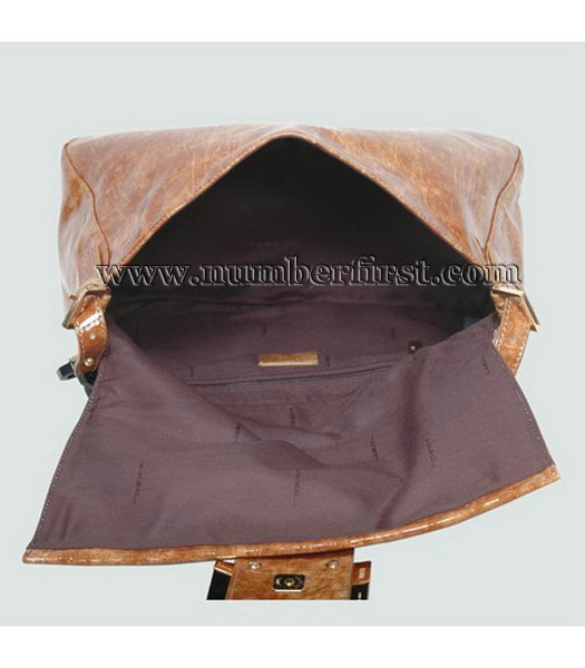 Fendi Shoulder Bag Yellow Patent Leather-4