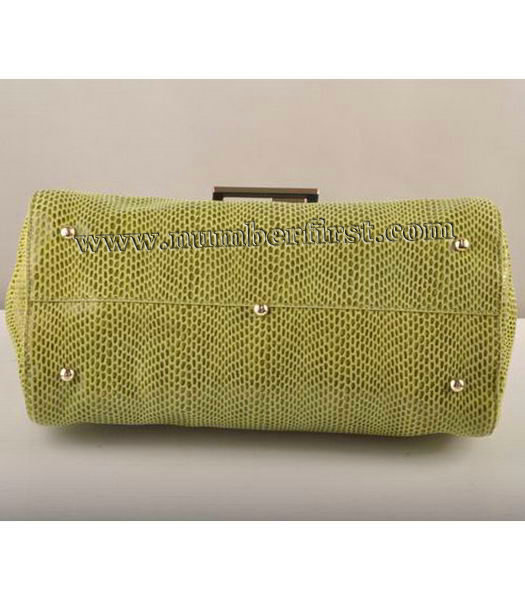 Fendi Silvana Crossbody Snake Leather Tote Bag Pink&Light Green-3