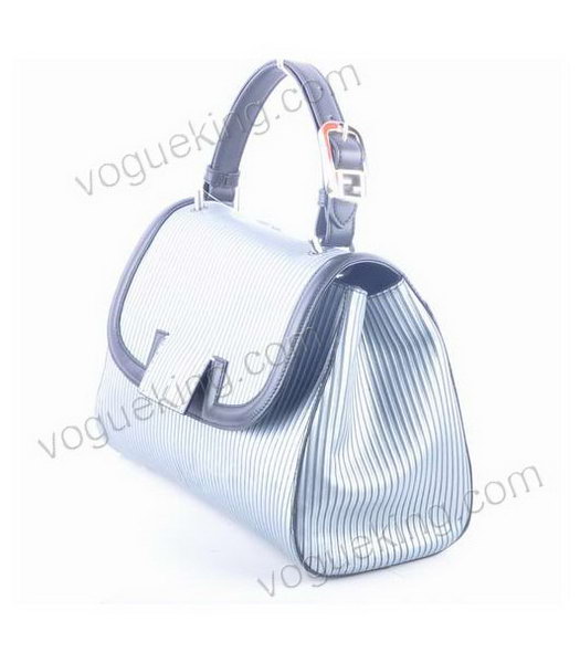 Fendi Silver Stripe Leather Top Handle Bag-1