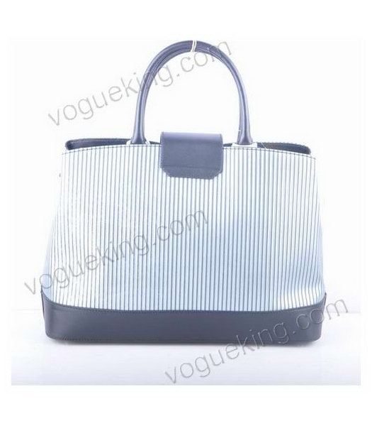 Fendi Silver Stripe Leather Tote Bag -2