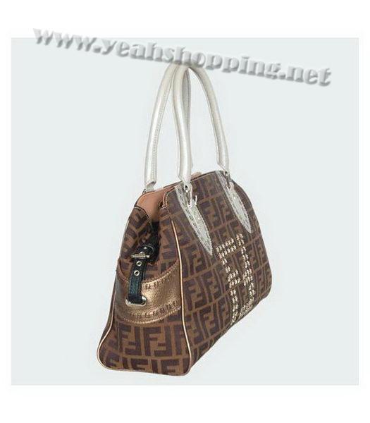 Fendi Studded FF Bag with Bronze Leather Trim-1