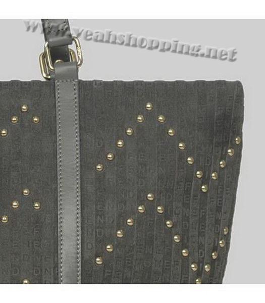 Fendi Tote Bag Grey Scrubing Leather-2
