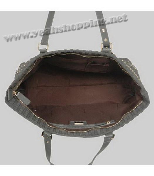 Fendi Tote Bag Grey Scrubing Leather-4