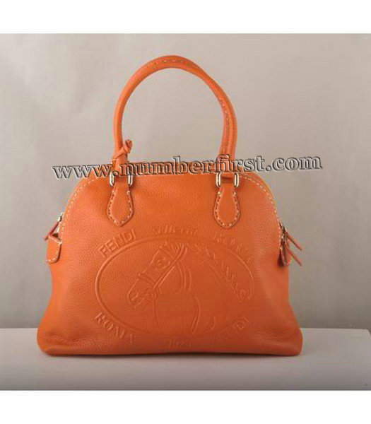 Fendi Tote Bag Orange Cow Leather-1-1