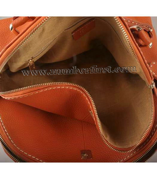 Fendi Tote Bag Orange Cow Leather-1-4