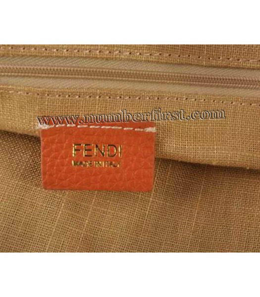 Fendi Tote Bag Orange Cow Leather-1-5