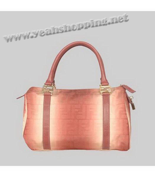 Fendi Tote Bag Orange Fabric&Genuine Leather-2