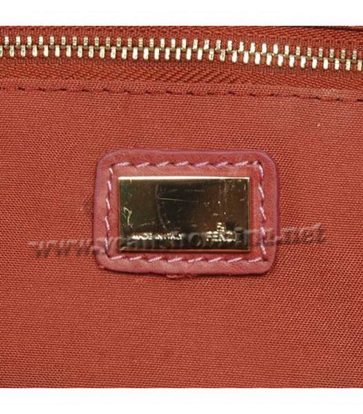 Fendi Tote Bag Orange Fabric&Genuine Leather-5