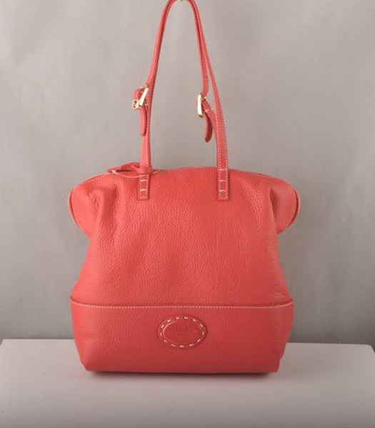 Fendi Tote Bag Red Cow Leather