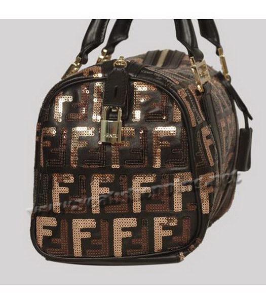 Fendi Tote Black Lambskin Double Color Sequin Handbag-2