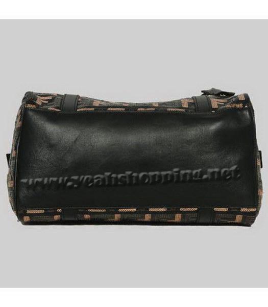 Fendi Tote Black Lambskin Double Color Sequin Handbag-3
