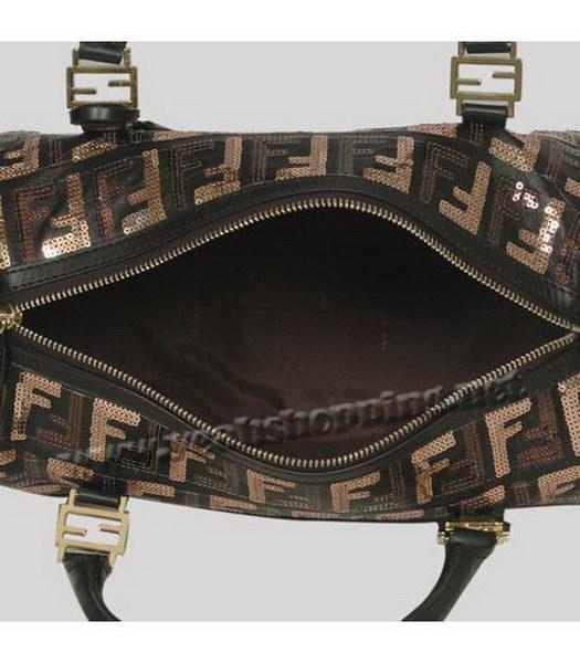 Fendi Tote Black Lambskin Double Color Sequin Handbag-4