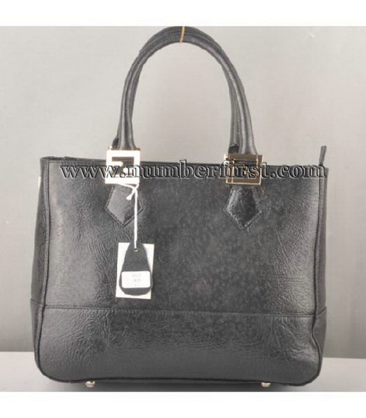 Fendi Tote Shoulder Bag Black Leather-2