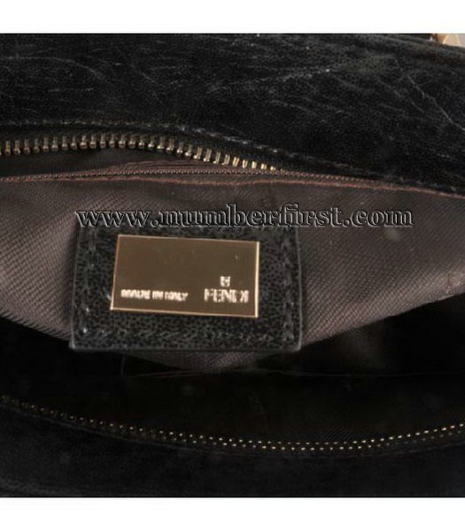 Fendi Tote Shoulder Bag Black Leather-5