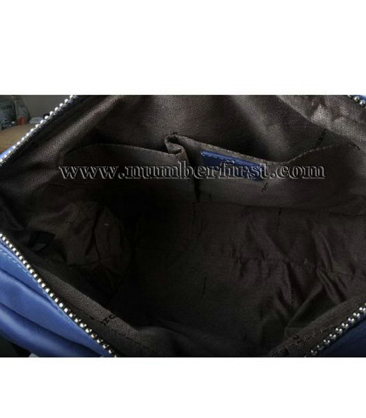 Fendi Tote Shoulder Bag Blue Oil Leather-1-4