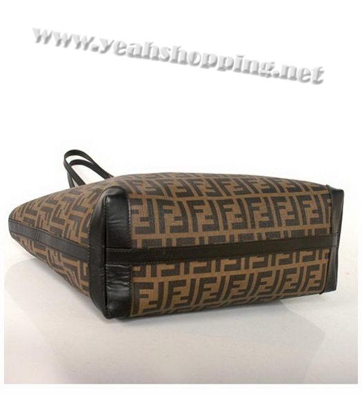 Fendi Waterproof Fabric Shopper Handbags with Coffee Leather-2