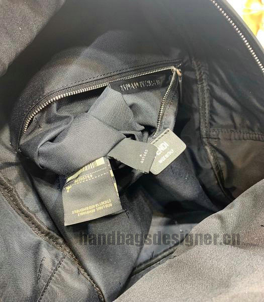 Fendi White Eye Nyon With Black Calfskin Leather Backpack-1