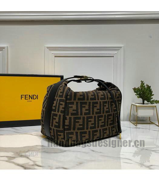 Fendi With Original Calfskin Leather Vintage Shoulder Bag Black-1