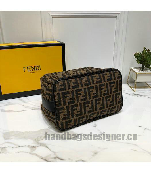 Fendi With Original Calfskin Leather Vintage Shoulder Bag Black-4