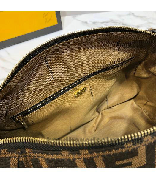 Fendi With Original Calfskin Leather Vintage Shoulder Bag Black-7